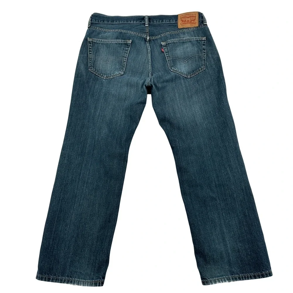Levis 559 Relaxed Straight Jeans  Blue Medium Wash Denim Whiskered Mens 36x30